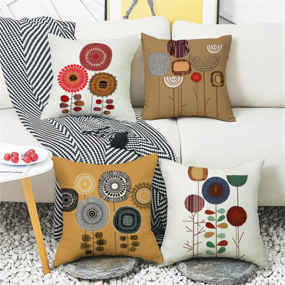 Floral Linen Outdoor Reversible Pillow Cover