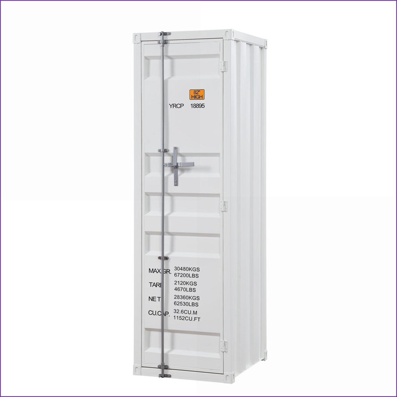 Commodes et amp; Garde-robes | Armoire industrielle en métal blanc avec rangement Tige suspendue | Blanc | Métal, Blanc