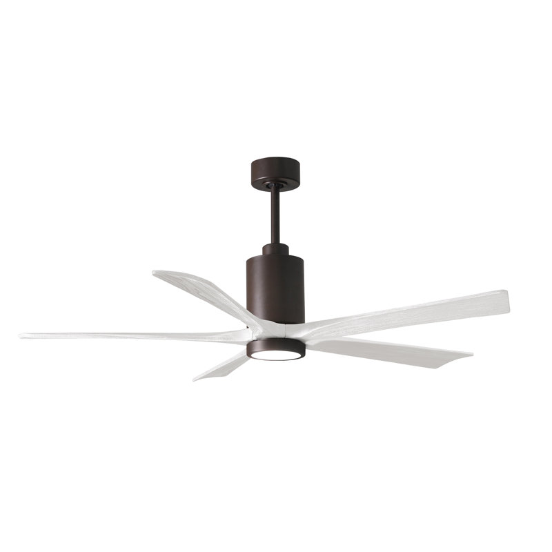 Patricia 60 " Ceiling Fan with LED Lights with Light Kit, Textured Bronze, Matte White