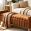 Banc de rangement capitonné avec dessus en bois 63,3 po-1235082429