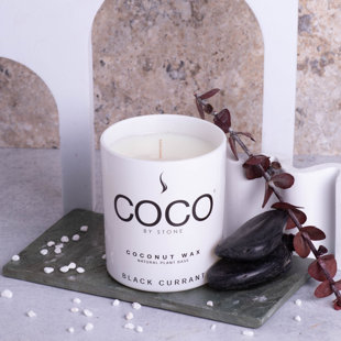 Bougie en cire noire et noix de coco naturelle