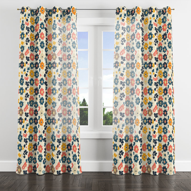 Patchwork Room Darkening Curtains - Country Farmhouse Boitin Grommet Curtain - 1 Panel, Gold Grommets, 52" W x 90" L