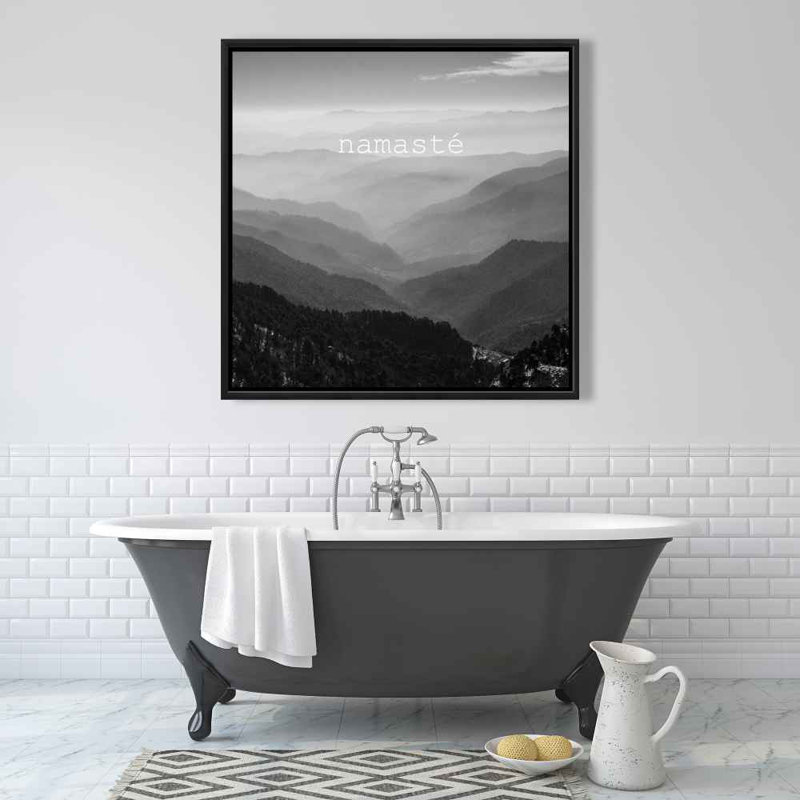 Décor de toile encadrée monochrome Namaste