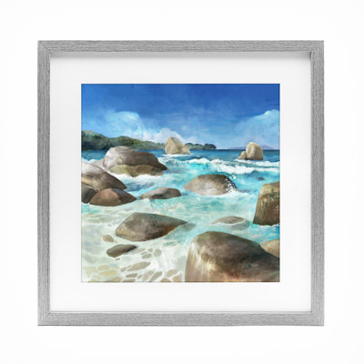 «Low Tide Rocks on Shore», reproduction encadrée sous verre, conception de Mauro Devereaux