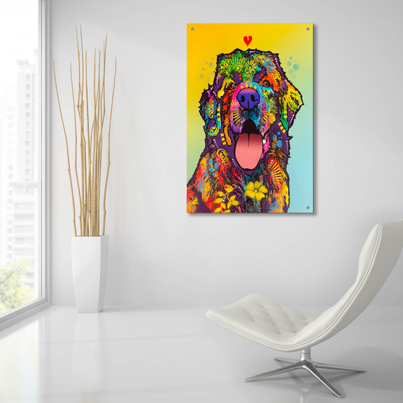 «Tell Tale Heart» par Dean Russo, art mural en verre acrylique, H 16 po x l 12 po x P 0,13 po