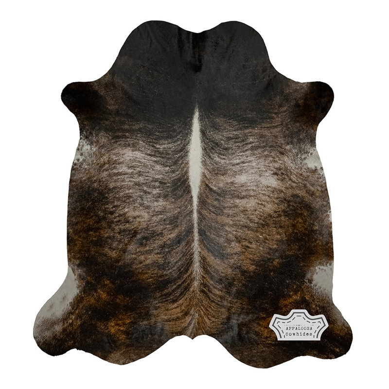 Handcrafted Dark Brindle Cowhide Rug 5' x 7'