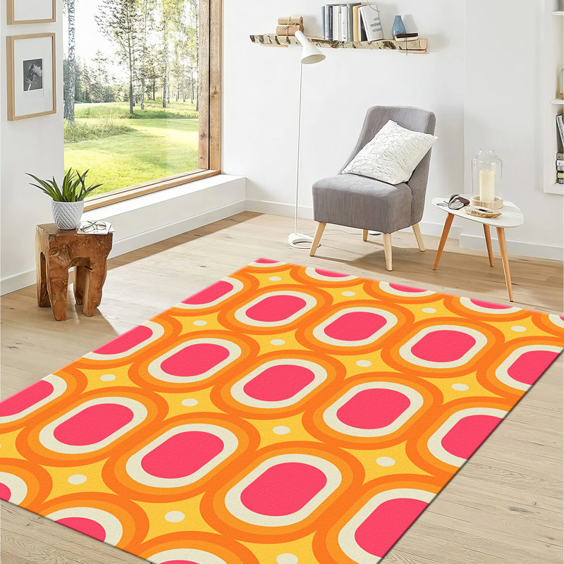 Floral Printed Non-Woven Thin Type Rug with Elegant Traditional Design for Living Room or Bedroom Decor
