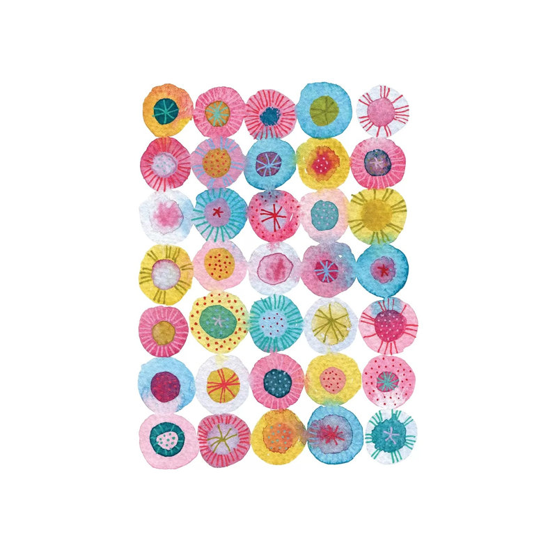 « Fiesta » par Nic squirrell-impression d’art graphique, H 12 po x l 8 po x P 0,75 po, Toile tendue, Pas de tapis