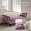 Banc rembourré en velours capitonné avec coussins, repose-pieds courbé-214126009
