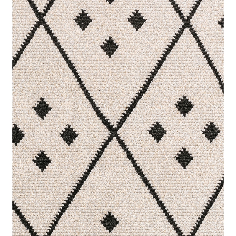 Tapis ivoire à motif géométrique, Rectangle 5 pi 7 po x 7 pi 7 po