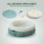 Lit pour chat pour chat d'intérieur, lit rond pour chat lavable, lit mignon pour chat avec fond antidérapant pour chat et chiot, 18 pouces, vert granit