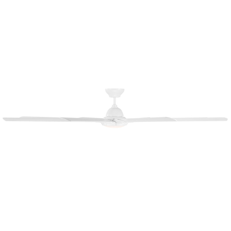 Hydra 96" Matte White Smart Ceiling Fan with LED Light Kit