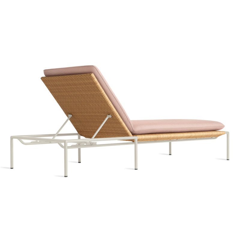 Dog Days Outdoor Chaise Lounge, Sunbrella Blush, White