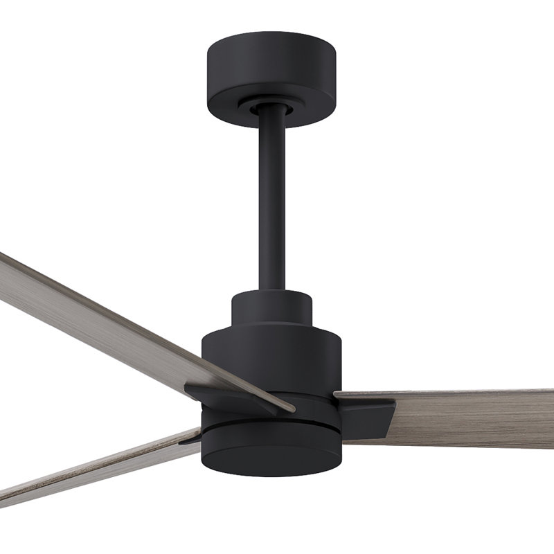 Ventilateur de plafond Alessandra, Gris cendré, Noir mat