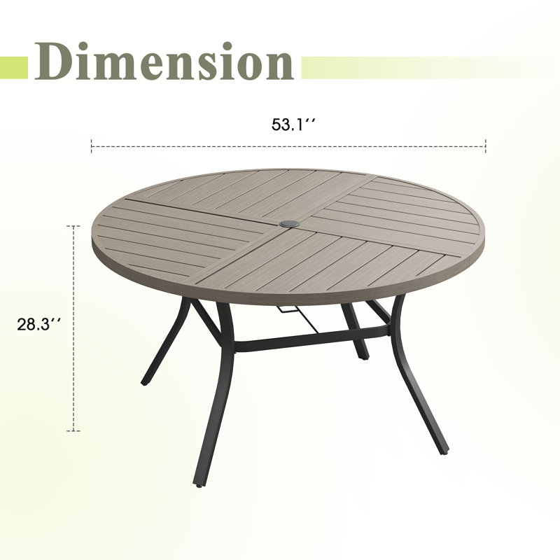 Table de salle à manger d'extérieur 53,1 po, Gris chaleureux