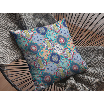Floral Broadcloth Reversible Throw Pillow