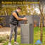 31 Gallon Outdoor Trash Can with Tiered Lid & Drip Tray, Waterproof Resin Waste Bin, Durable Lightweight Garbage Container for Patio, Kitchen, Backyard & Office-125223262