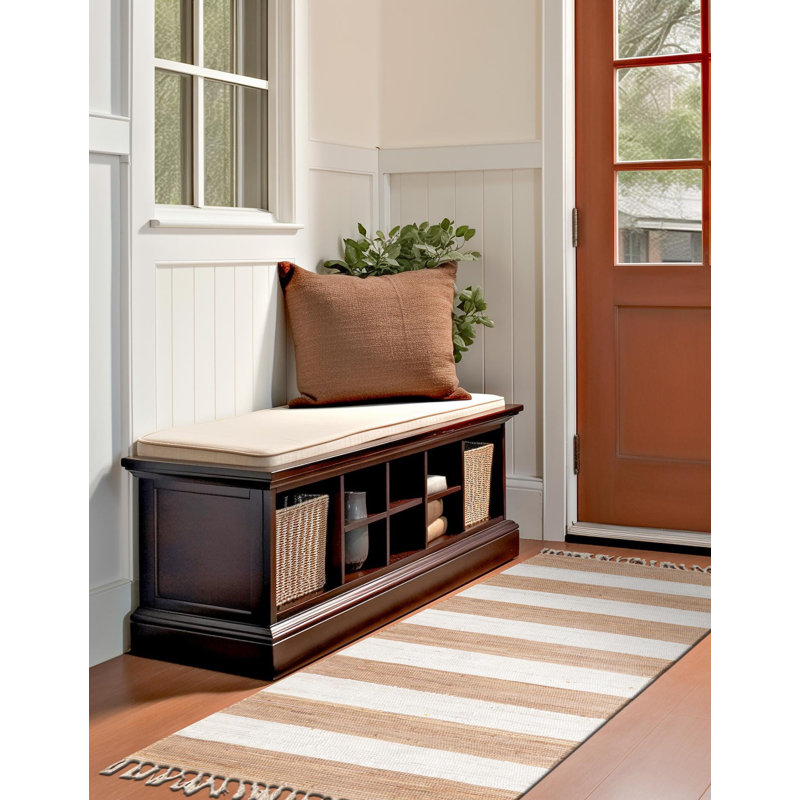 Johnie Hand-Knotted Cotton Yellow and Ivory White Rug, Runner 2'2" x 8'