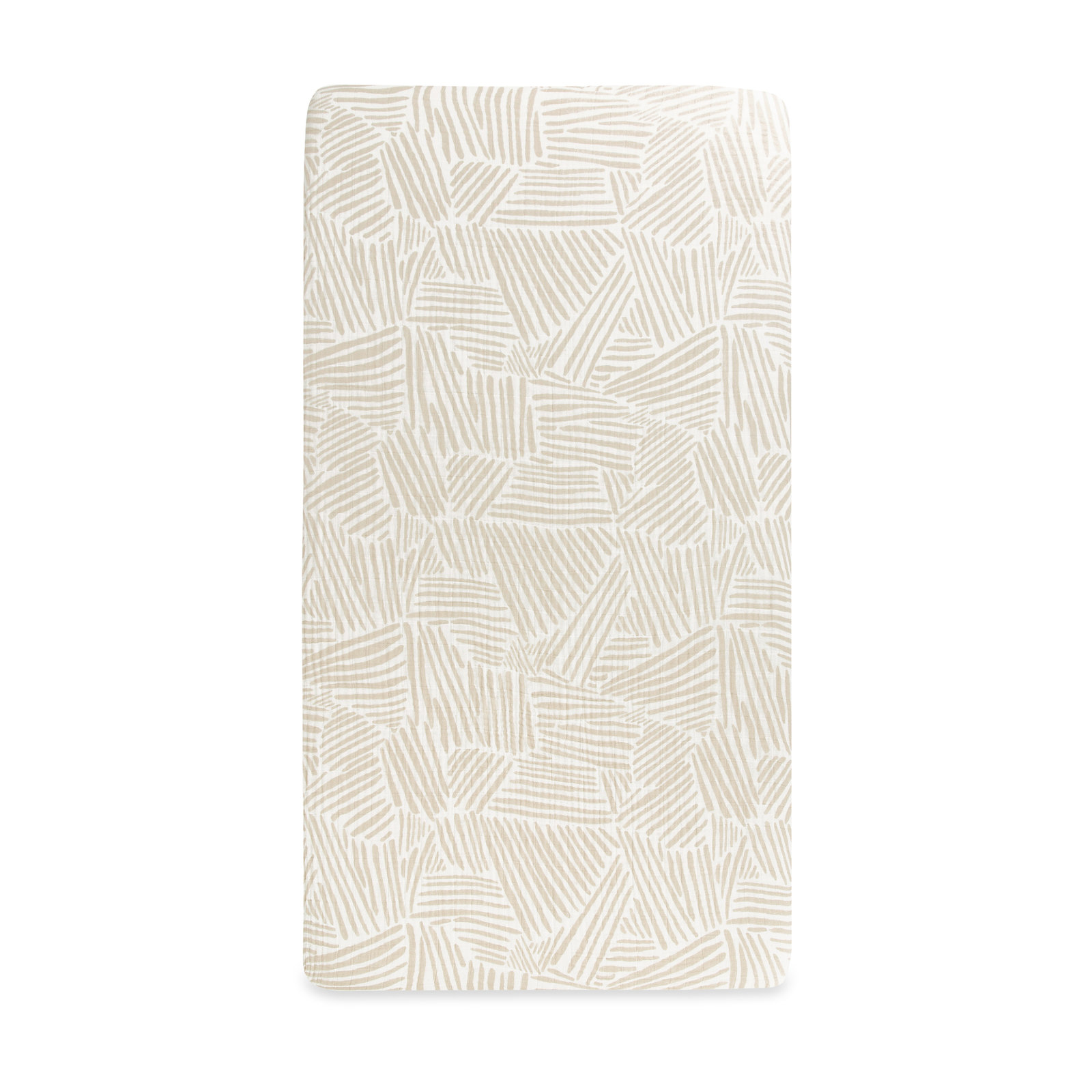 Oat Stripe Crib Sheet In Muslin Cotton