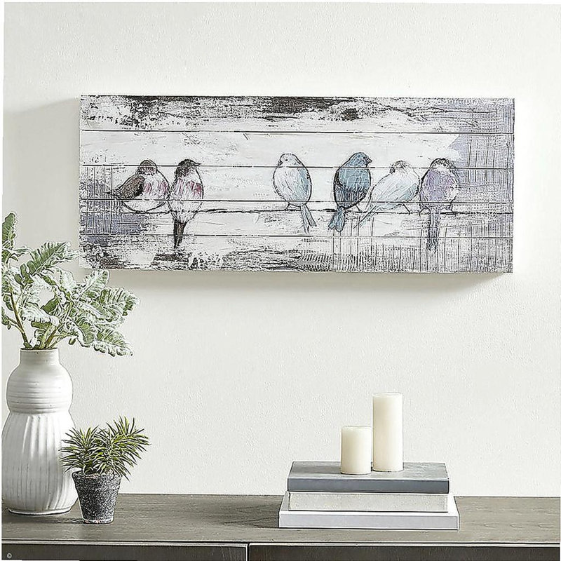 Hand Painted Wood Plank Panel Wall Decor
