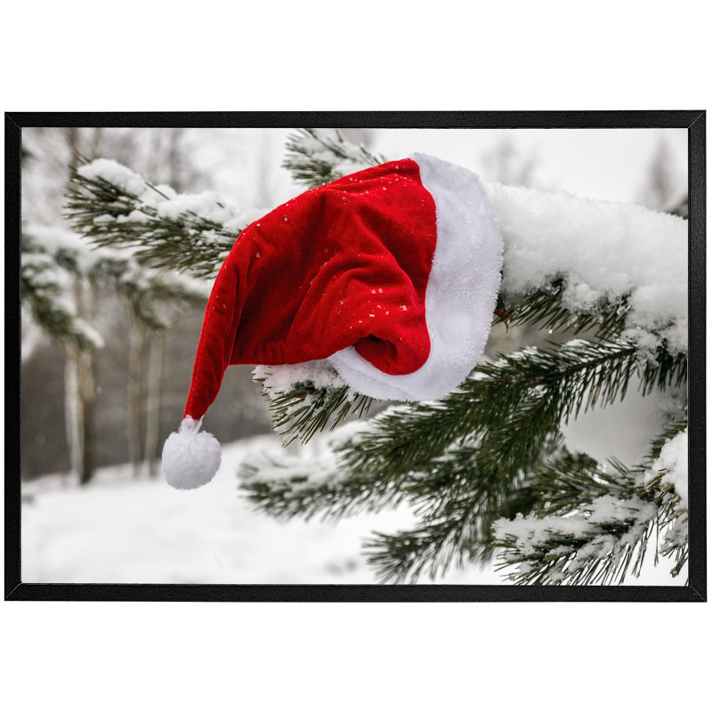 Whitingham Santa Claus Hat - Single Picture Frame Print, 41cm H x 61cm W x 4cm D, Black