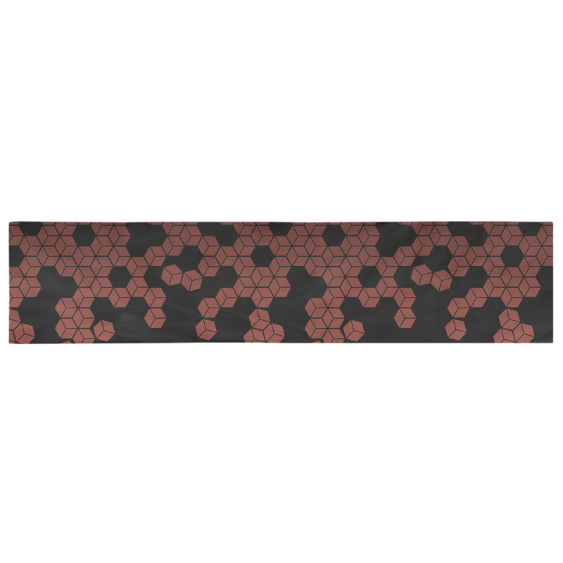 Chemin de table en cubes culbuté Avicia, 90 po x 16 po, Polyester, Rouge