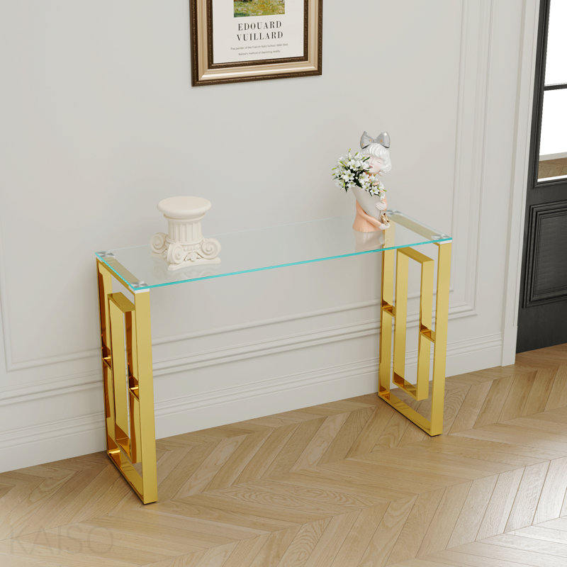 Console en acier inoxydable pour le salon - Doré / transparent