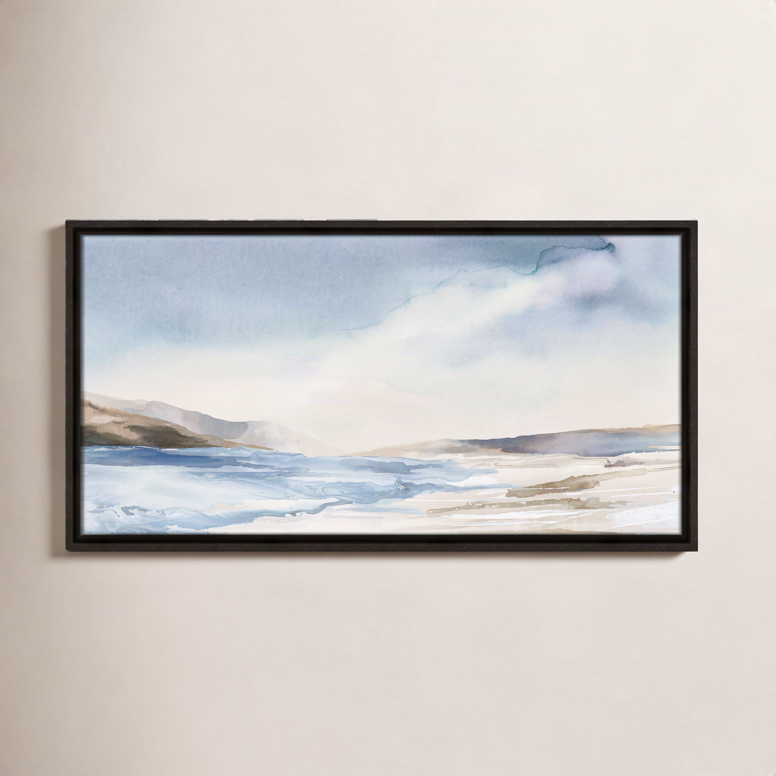 Coralie "Mystic Shores" Print, 13.5" H x 25.5" W, Espresso