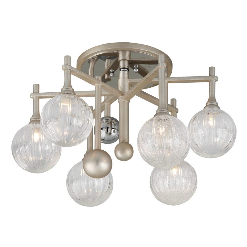 Plafonnier semi-encastré 6 lumières 24 po spoutnik sphere Majorette