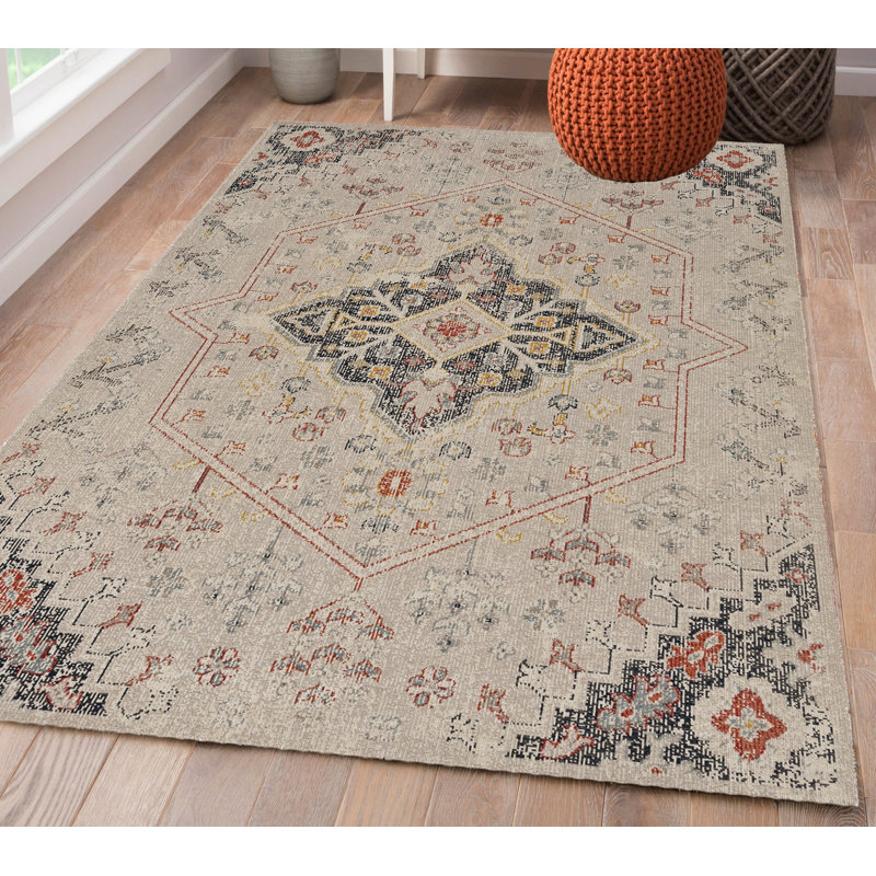 Tapis oriental ivoire Ambrah, Rectangle 8 pi x 10 pi