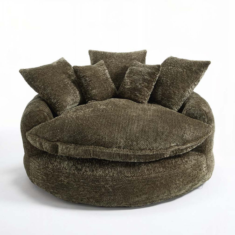 Canapé à billes avec éponge de haute qualité, Polyester vert olive