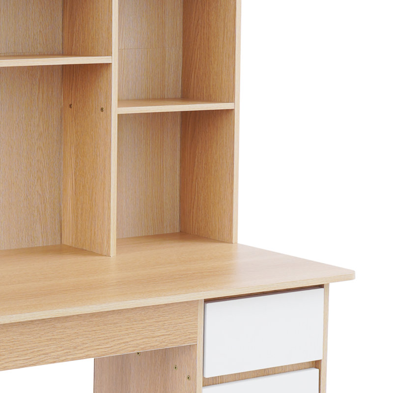 Modern Writing Desk With Bookshelf(Product Height: 51.54In), Wood