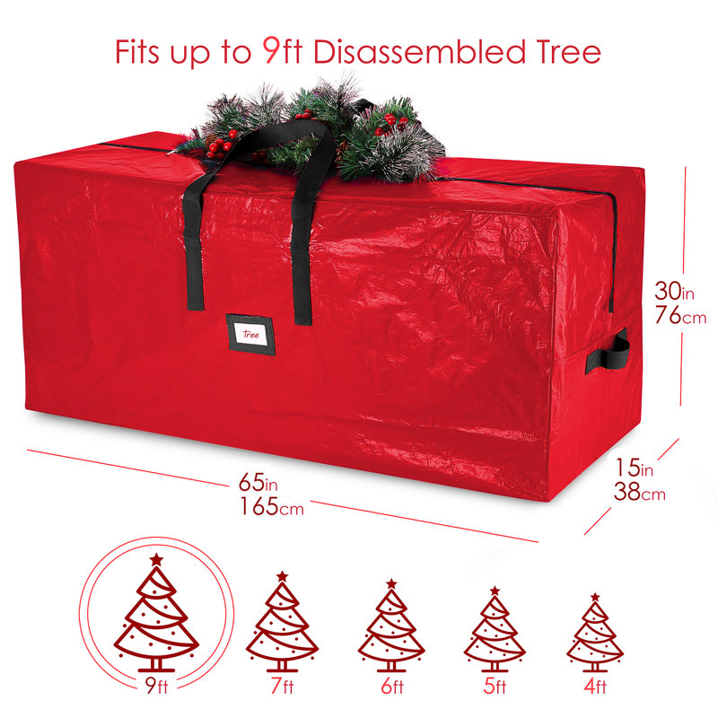 Sac de rangement imperméable et résistant pour sapin de Noël, H 7 po x l 8 po x P 2 po, Red