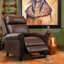 Ensemble de salon inclinable manuel en cuir véritable 3 pièces Venuy-101342101