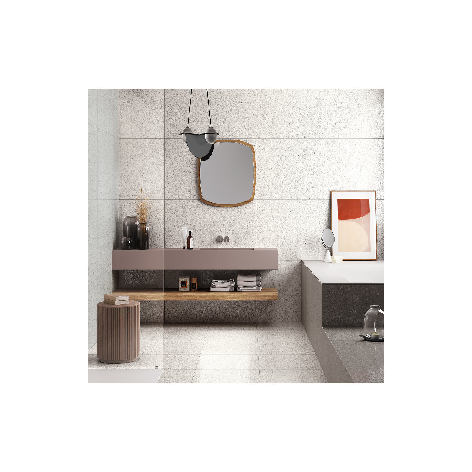Blake Medium Chip 24" x 24" Matte, White
