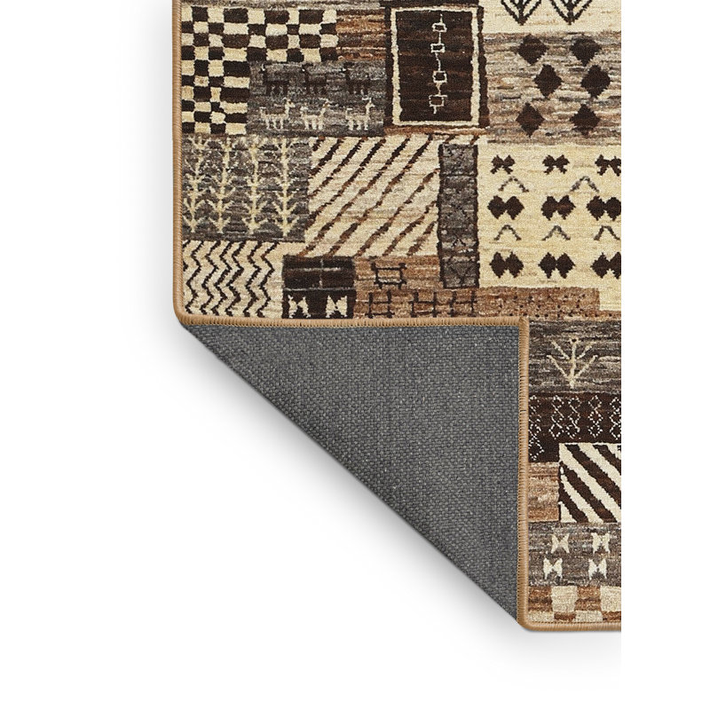 Tapis beige/brun/gris contemporain, Rectangle 8 pi x 12 pi