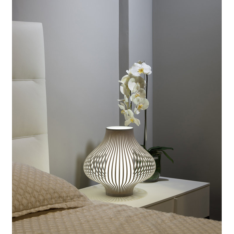 Lampe de table standard 25 po Blossom, Gris clair, H 14 po x l 16 po x P 16 po
