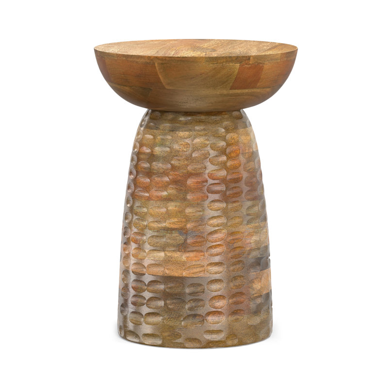 Solid Wood Top End Table, Natural