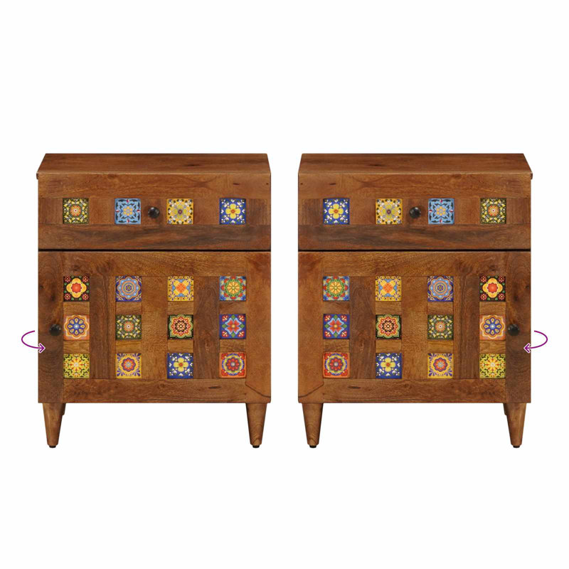 50cm W Solid Wood Bedside Table