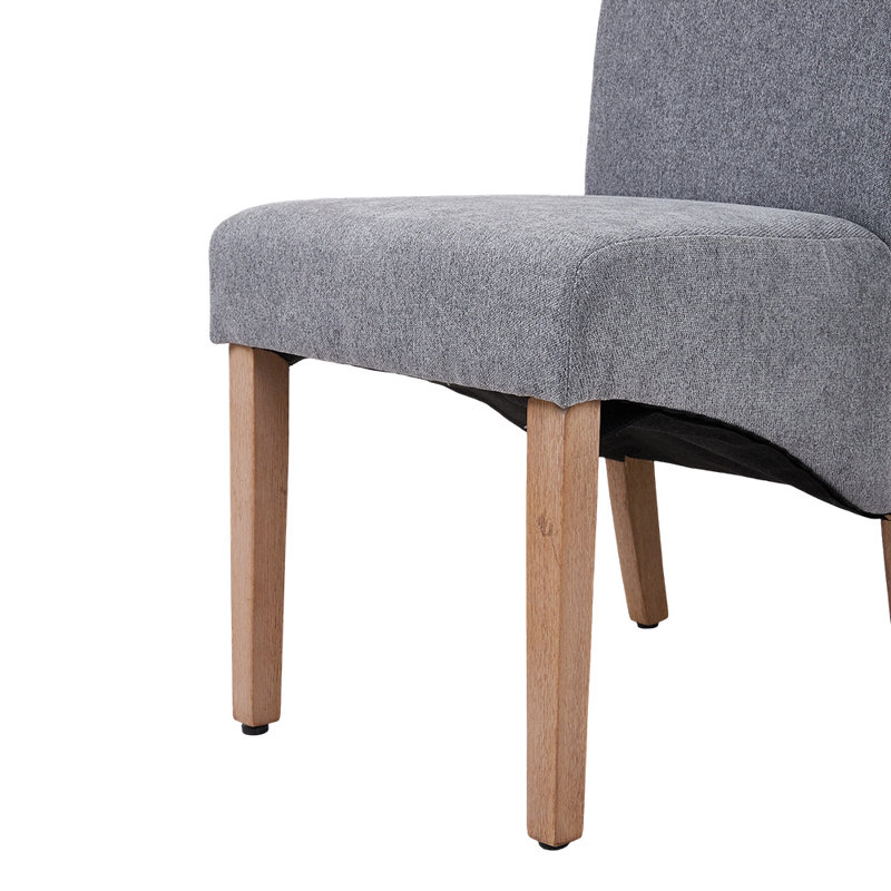 102cm H Linen Upholstered Side Chair in Gray