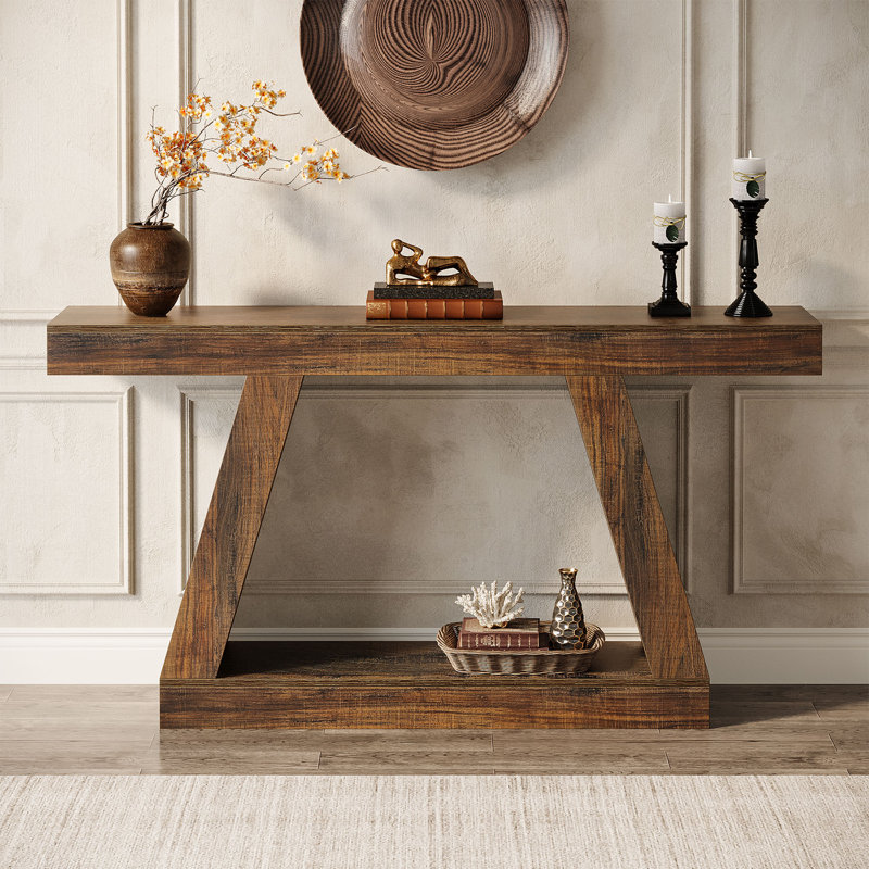140cm Console Table, Walnut Brown