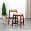 Tabouret de 30 po en cerisier, siège en cuir os - et tabouret attrayant au look sophistiqué