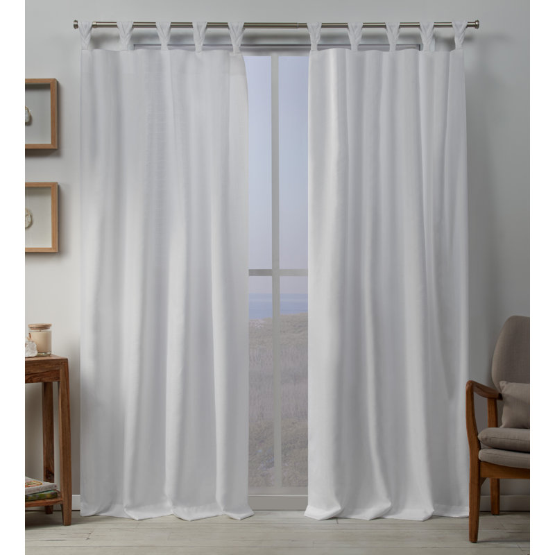Jianyu Room Darkening Curtain Pair, White, 54" W x 108" L