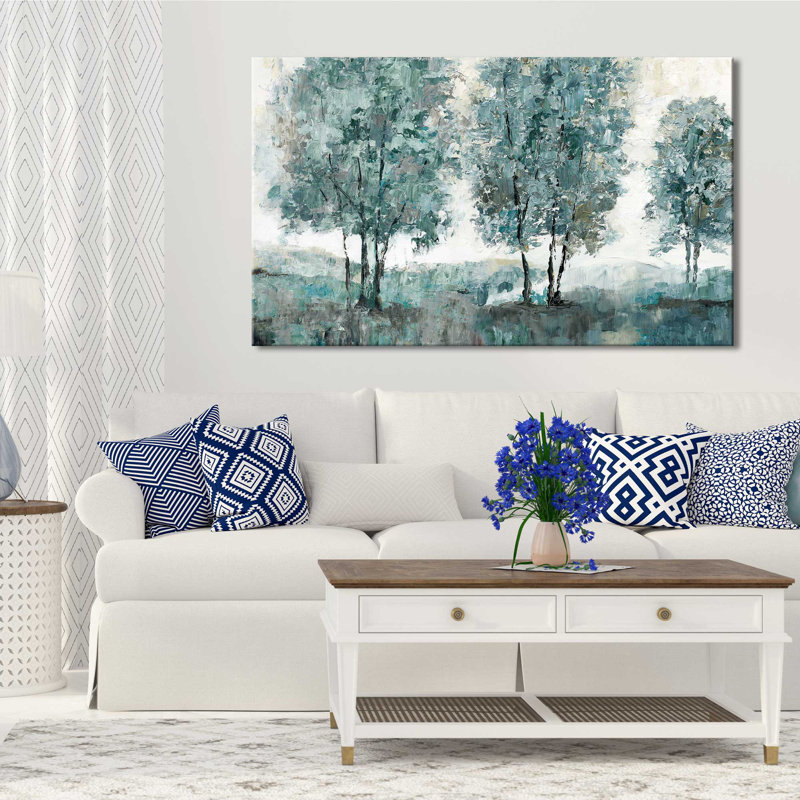 Sentinelle bleu sarcelle par - Peinture, Toile tendue, H 24 po x l 40 po x P 1,5 po