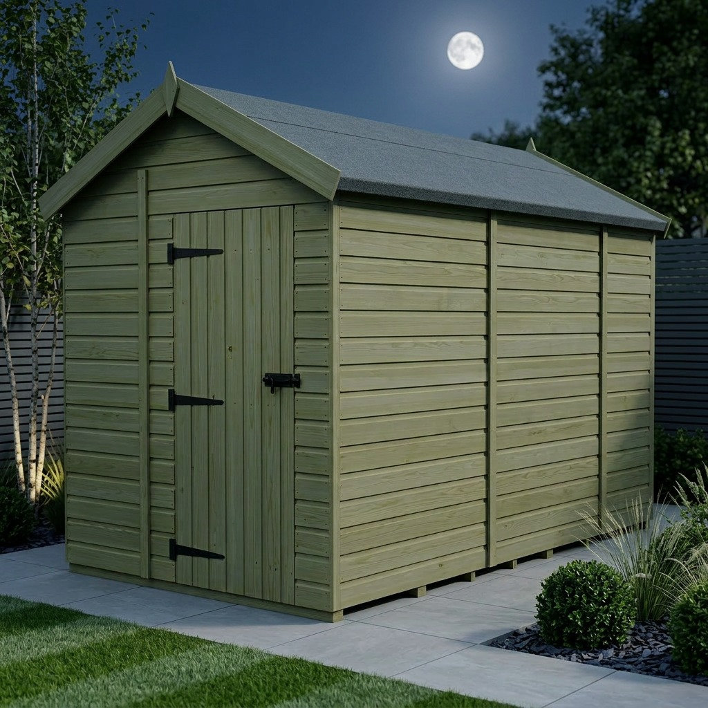 Total Sheds 6ft x 9ft Apex Garden Shed - Double Door - No Windows - Pressure Treated Timber - UK Manufactured
