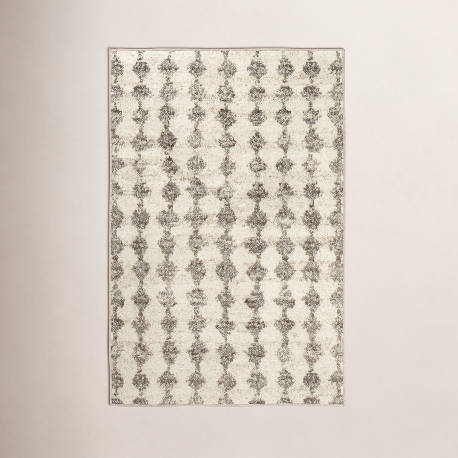 Izzy Grey Machine Washable Geometric Rug, Rectangle 3' x 5'