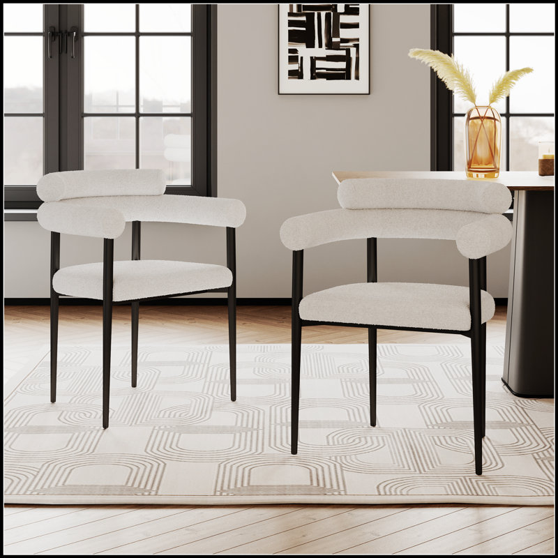 Ensemble de 2 chaises de salle à manger Woker, design moderne de style Mid-Century avec sièges confortables et structure en métal robuste pour une décoration intérieure élégante