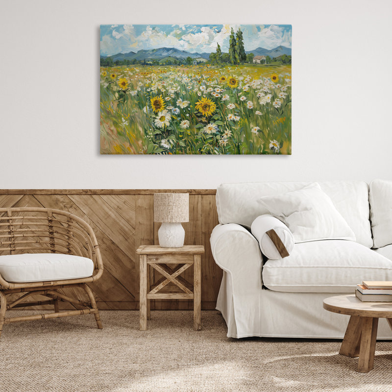  Art mural toile tournesol et marguerite par Arlington Prints, H 30 po x l 45 po