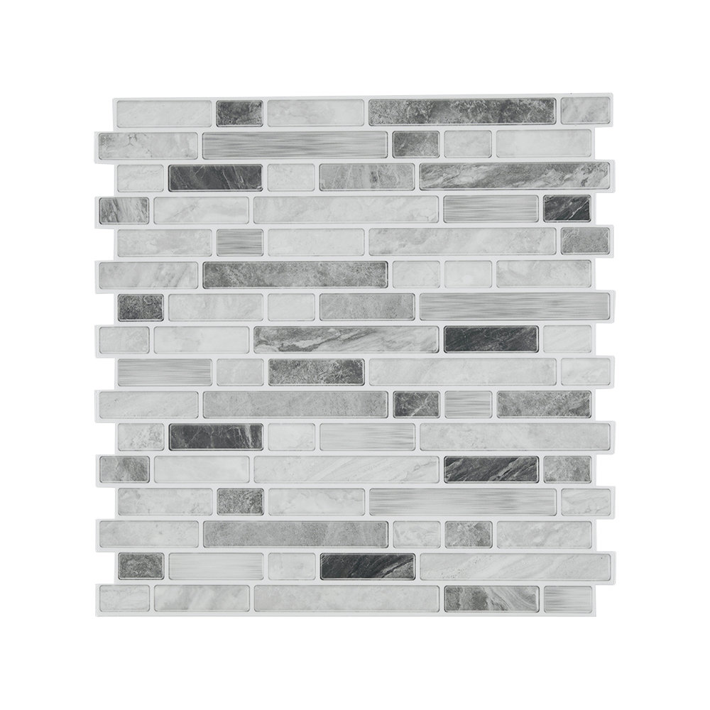 10Pcs Self-Adhesive Wall Tile Stickers with Marble Effect