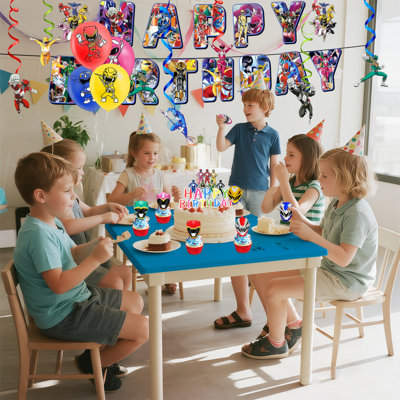 Power Rangers Birthday Party Supplies33Pcs Power Rangers Party Decorations Set